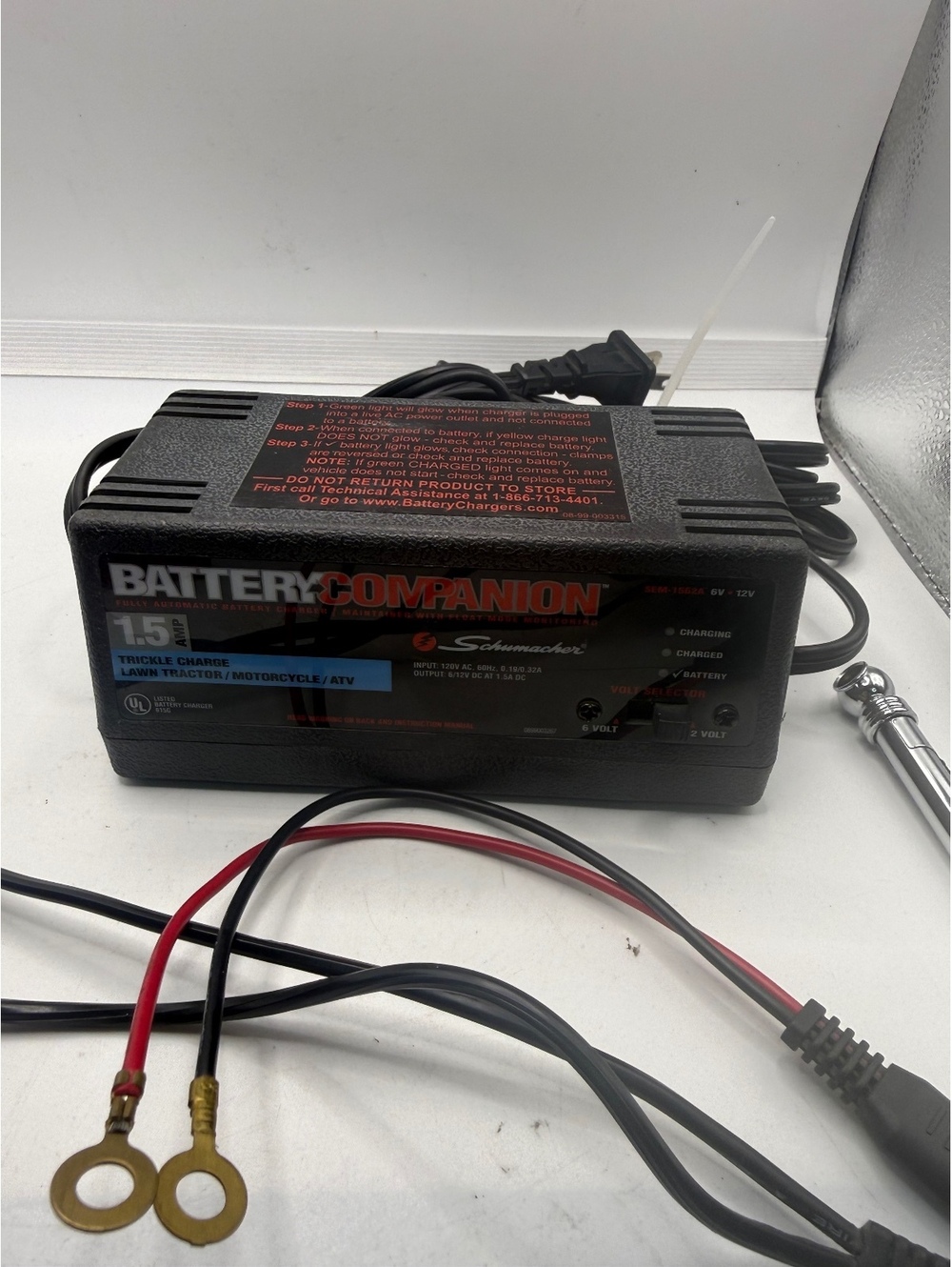 Schumacher Battery Companion SEM-1562A 1.5A 6V/12V Charger Maintainer Kit